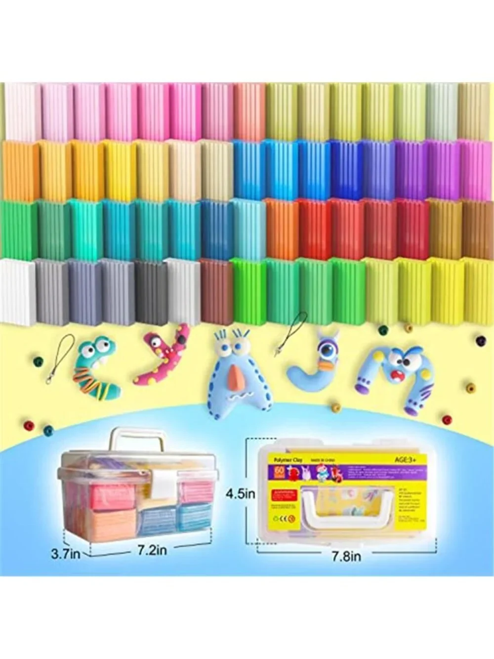 New Polymer Clay 60 Colors, Modeling Clay for Kids Oven Baked Model Clay